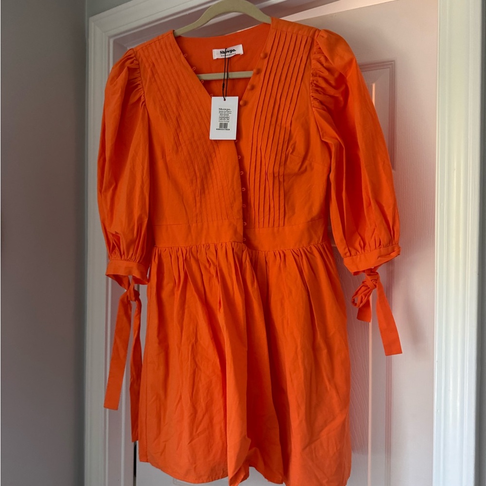 Showpo Vibrant Orange Poplin Dress